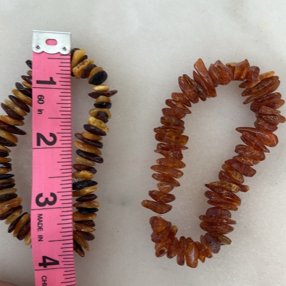 Baltic amber chip bead bracelet set of two - Picture 14 of 15